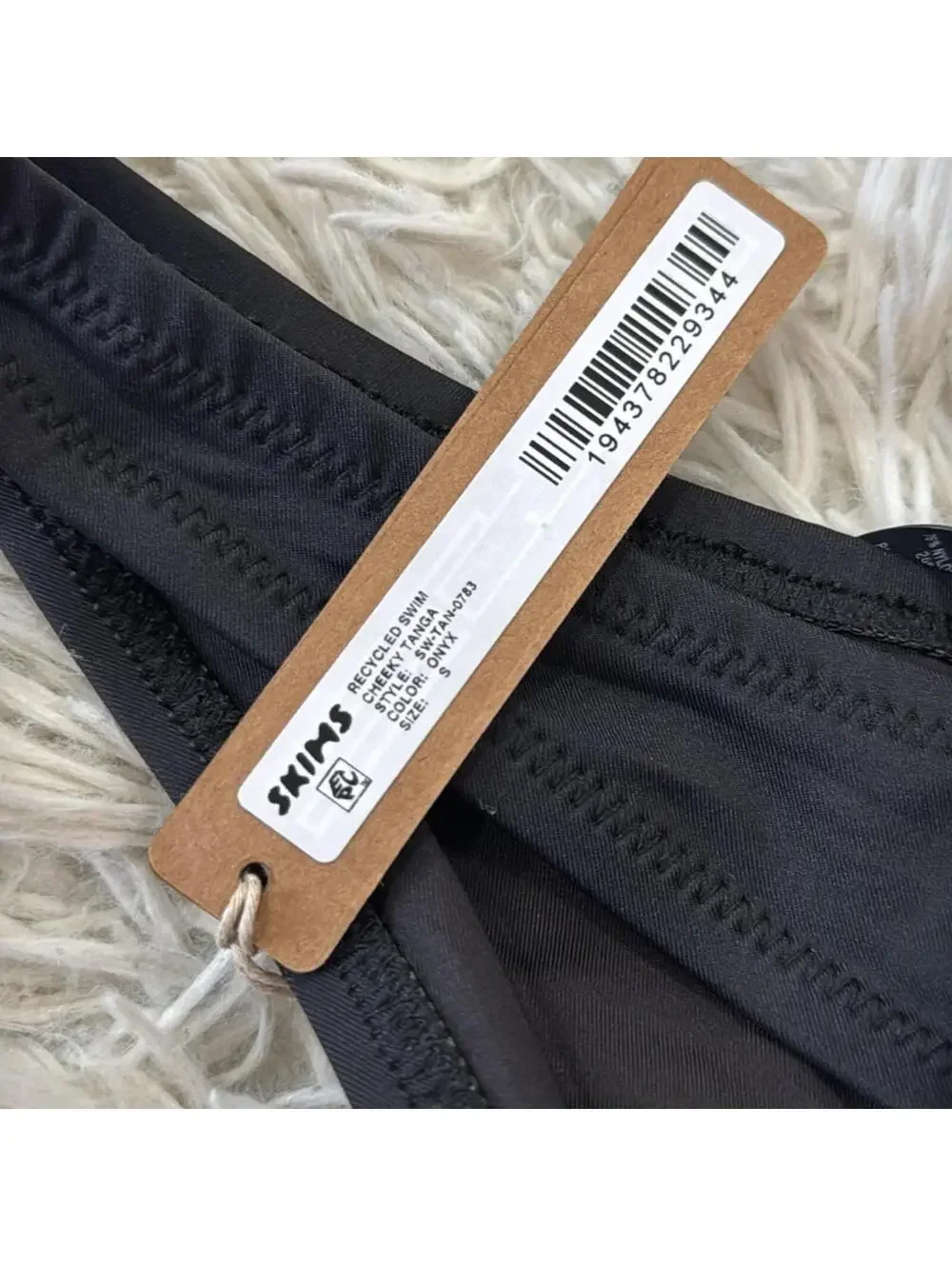 SKIMS SPORTY ZIPPER SWIM MOCK NECK TOP & CHEEKY TANGA ONYX IN SET